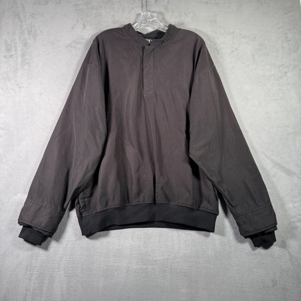 Zero‎ Restriction Windbreaker Mens L Black Pullover 1/4 Snap Long Sleeve Golf